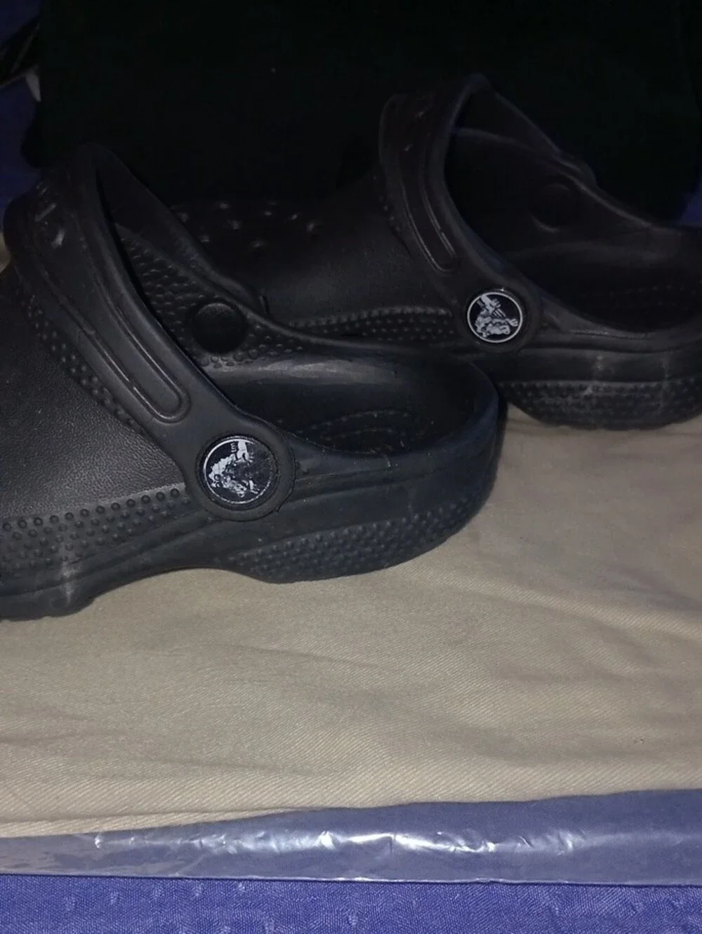 CROCS Kids Black Slip-On Clog Shoes
